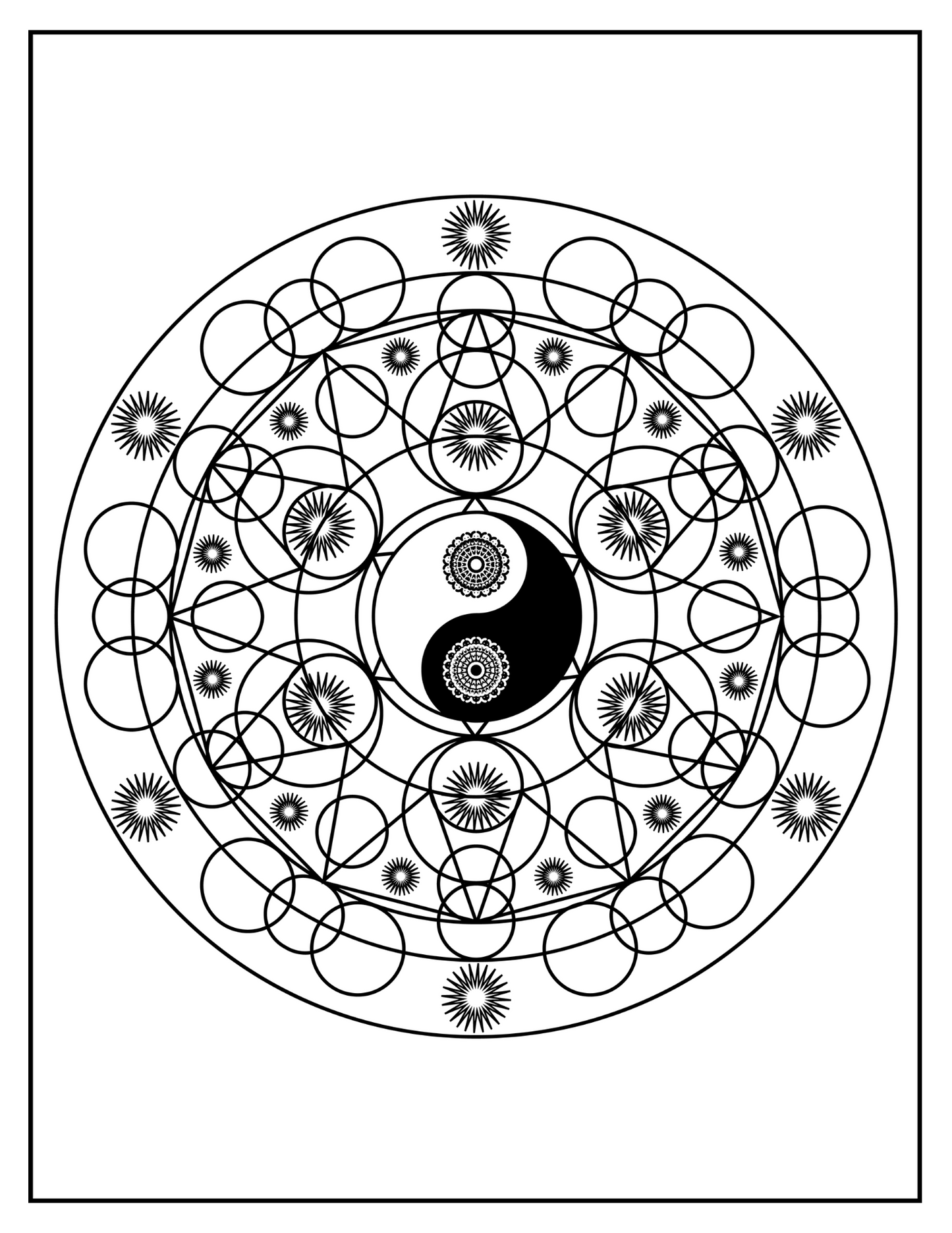 Find Your Serenity: Printable Mandala Coloring Book - Peace