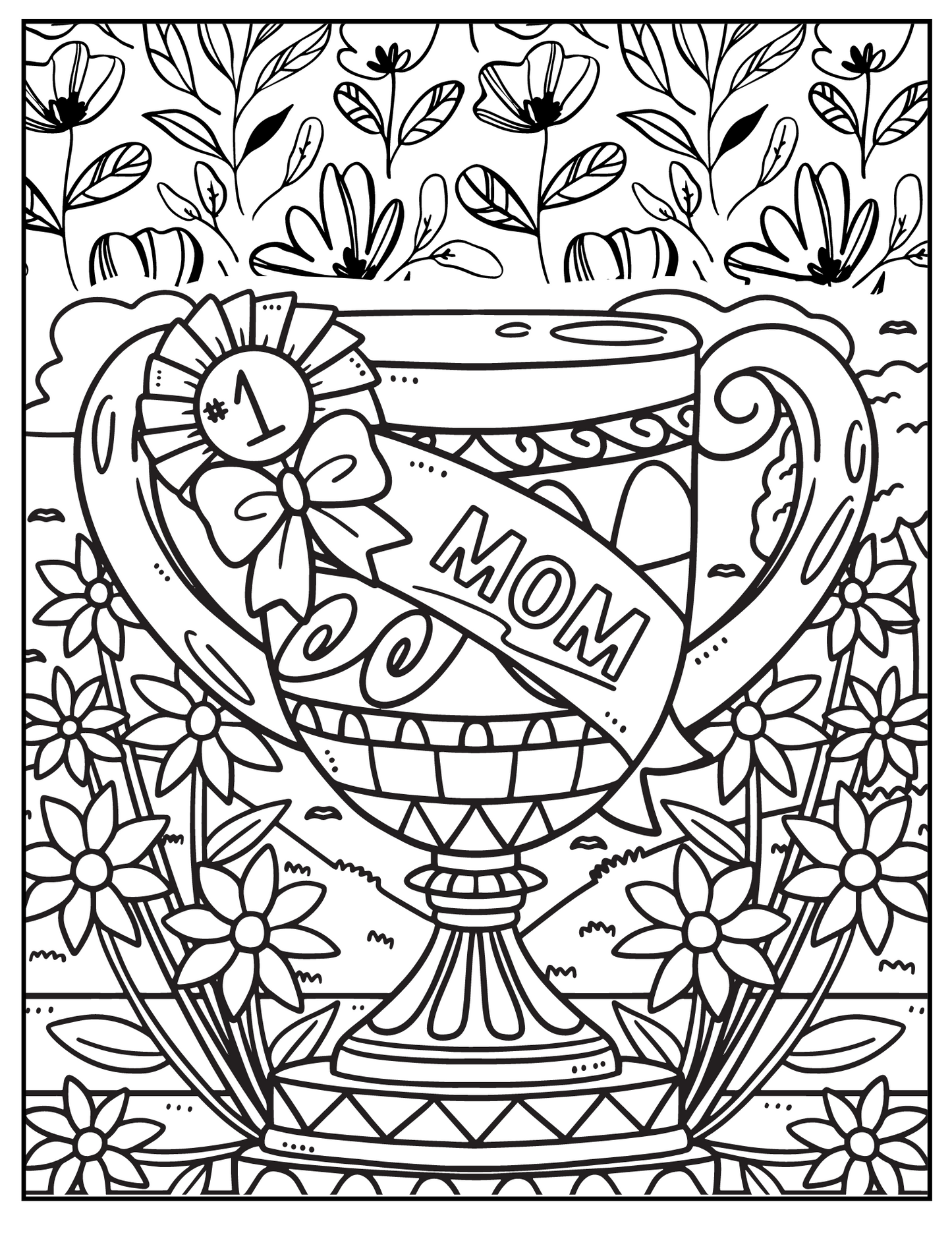 Mother's Day Blossoms - Heartwarming Printable Coloring Pages