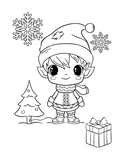 Snowflake Magic: Printable Coloring Book Featuring Snowflakes and Cute Characters