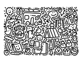 Printable (Digital) Doodles Coloring Pages: FunDoodles Printable Coloring Book for All Ages