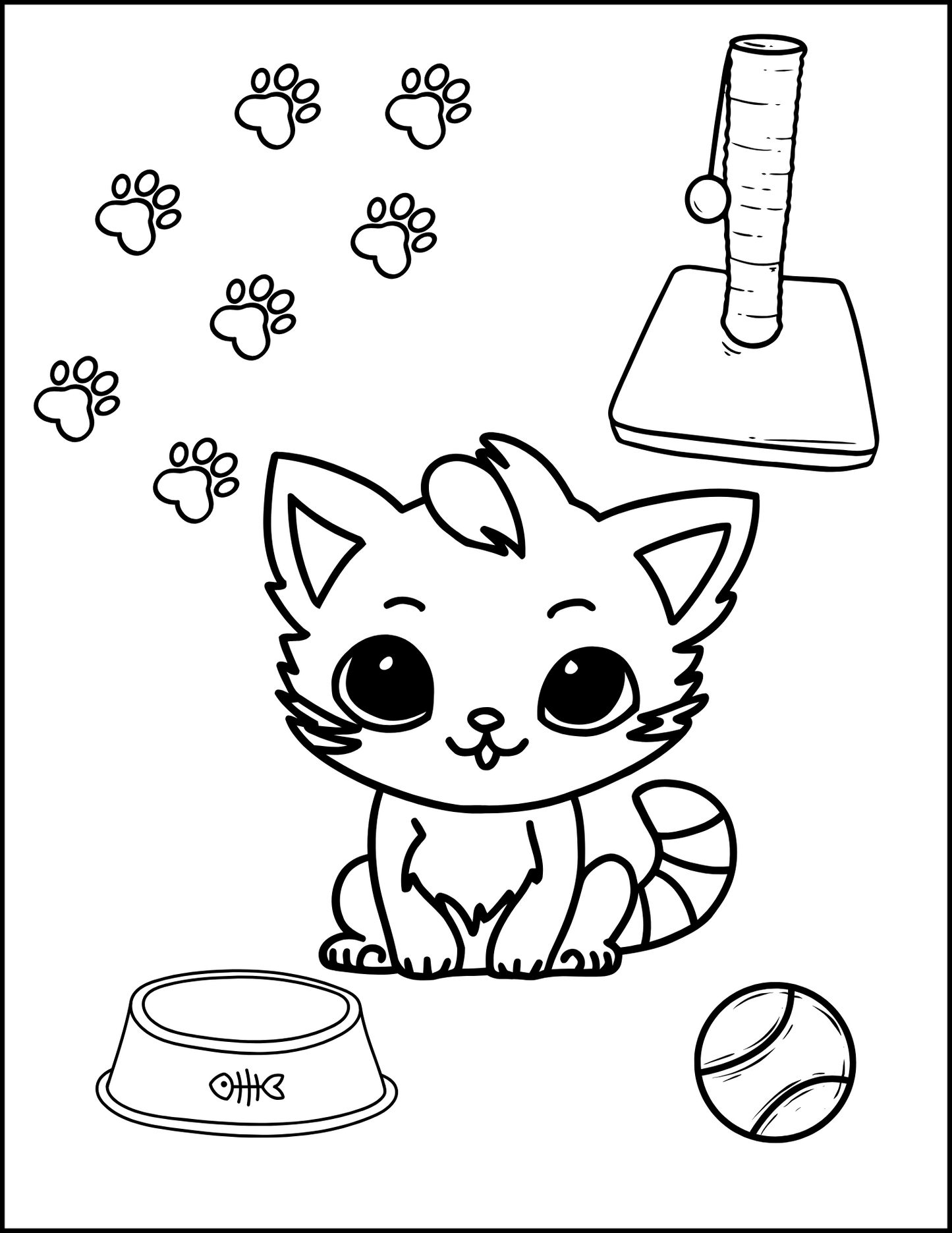 I Love You Purry Much: Adorable Cats Printable Coloring Book