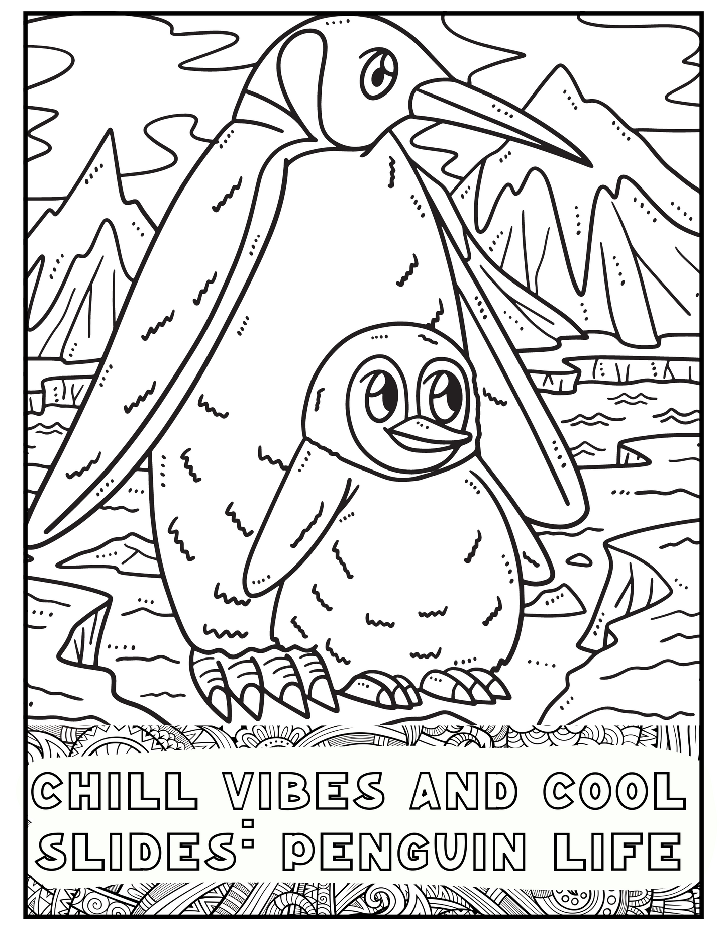 Love Penguins: A Delightful (Digital) Printable Coloring Book for All Ages