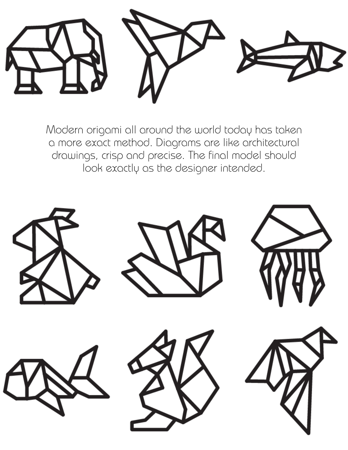 Printable (Digital) Folded Whimsy: Coloring the World of Origami Animal Wonders