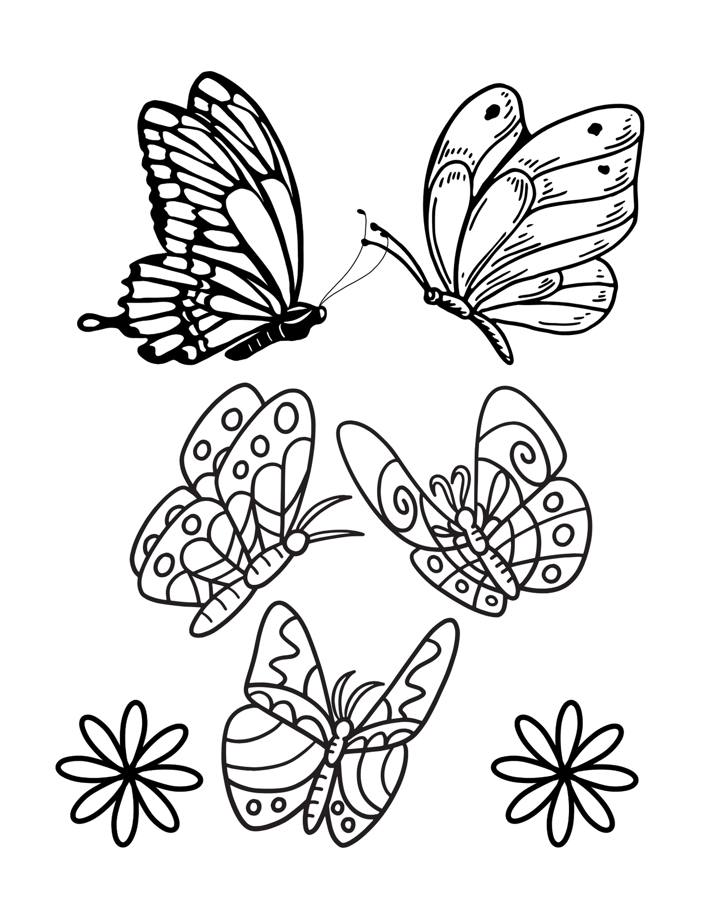 Butterfly Wonders: Printable Butterfly Coloring Book for All Ages