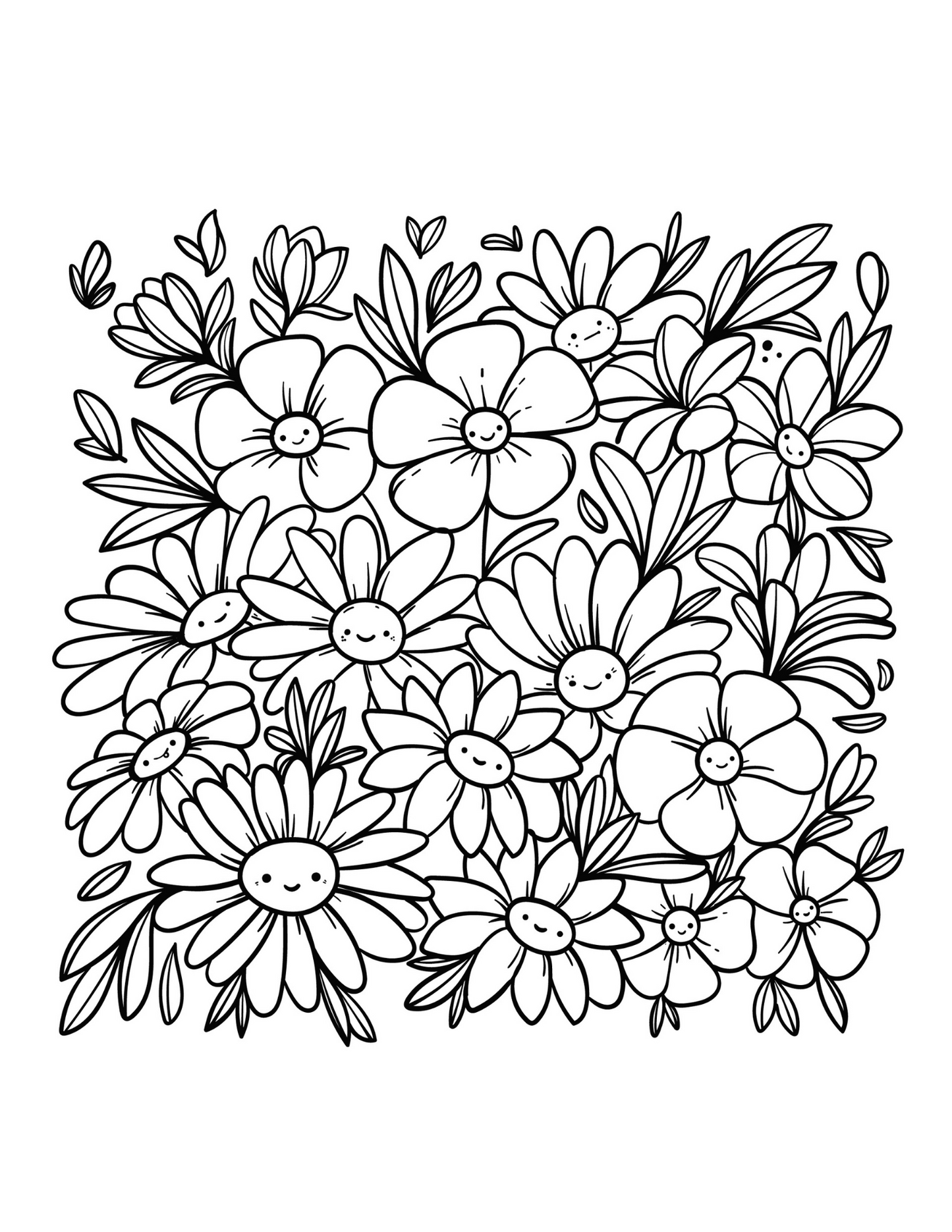 Printable (Digital) Flowers Coloring Pages: BlossomArt Coloring Collection