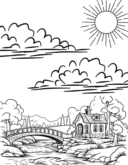 "Earth's Majesty" - Celebrate Earth Day with a Printable Digital Coloring Book of Global Landscapes