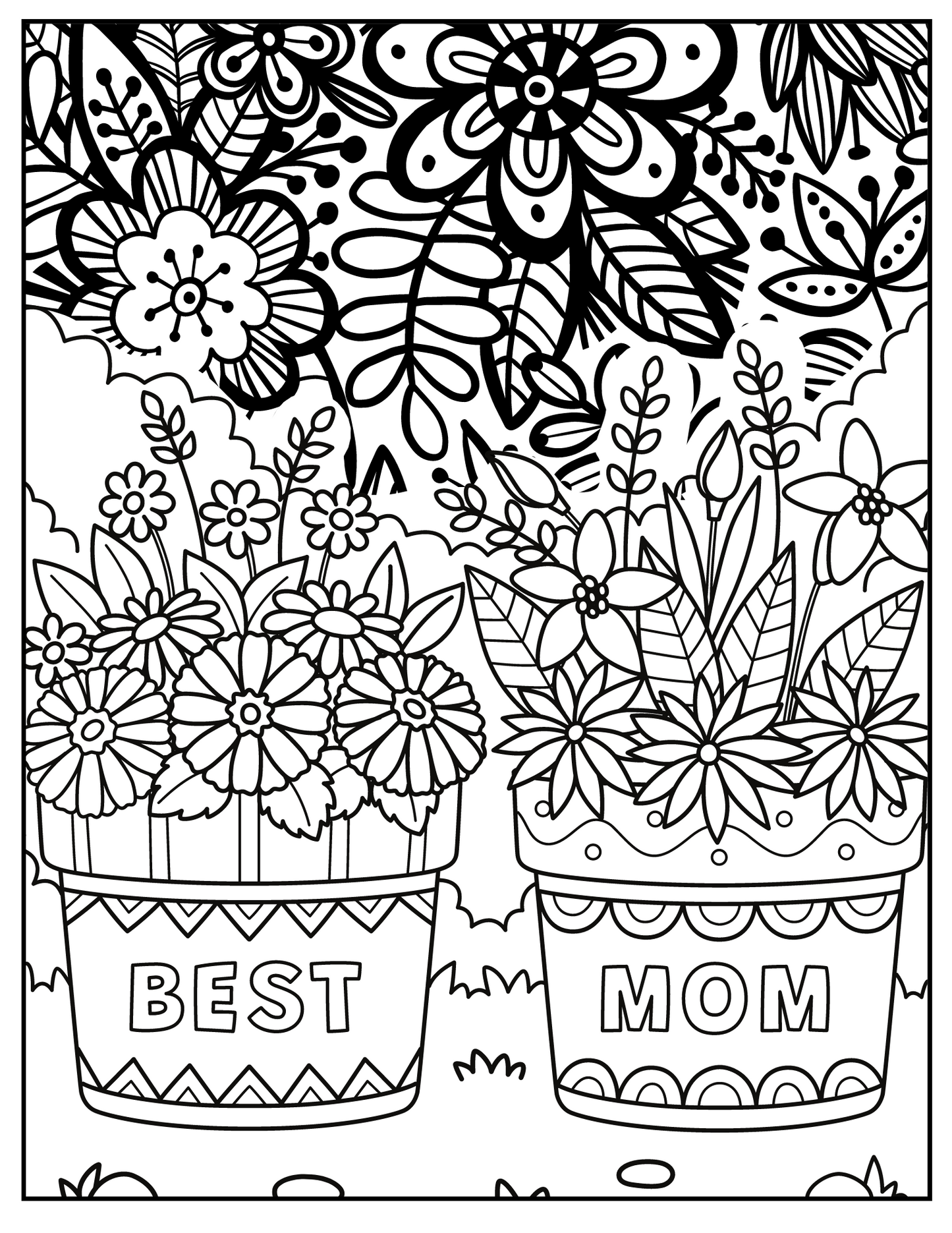 Mother's Day Blossoms - Heartwarming Printable Coloring Pages