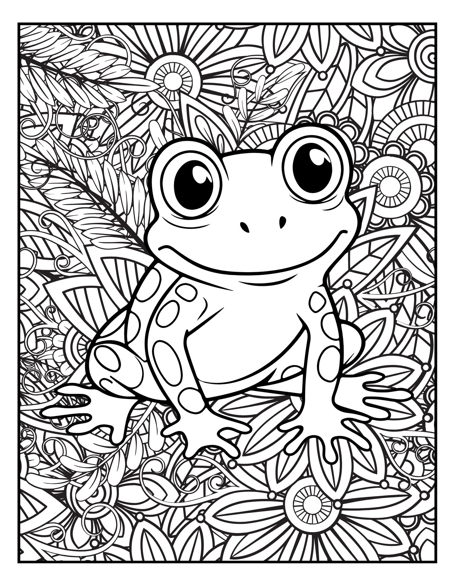 Frog coloring book