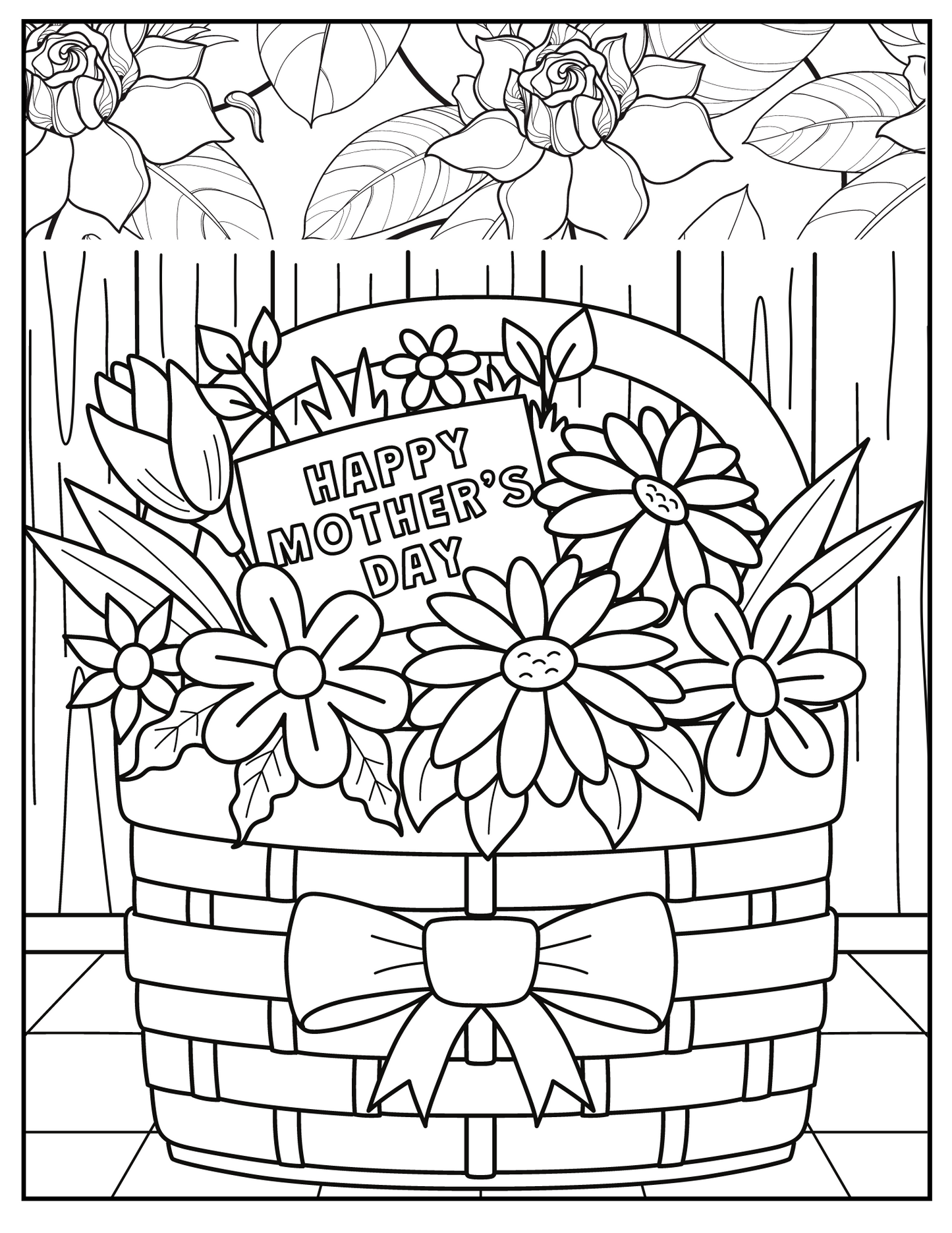 Mother's Day Blossoms - Heartwarming Printable Coloring Pages