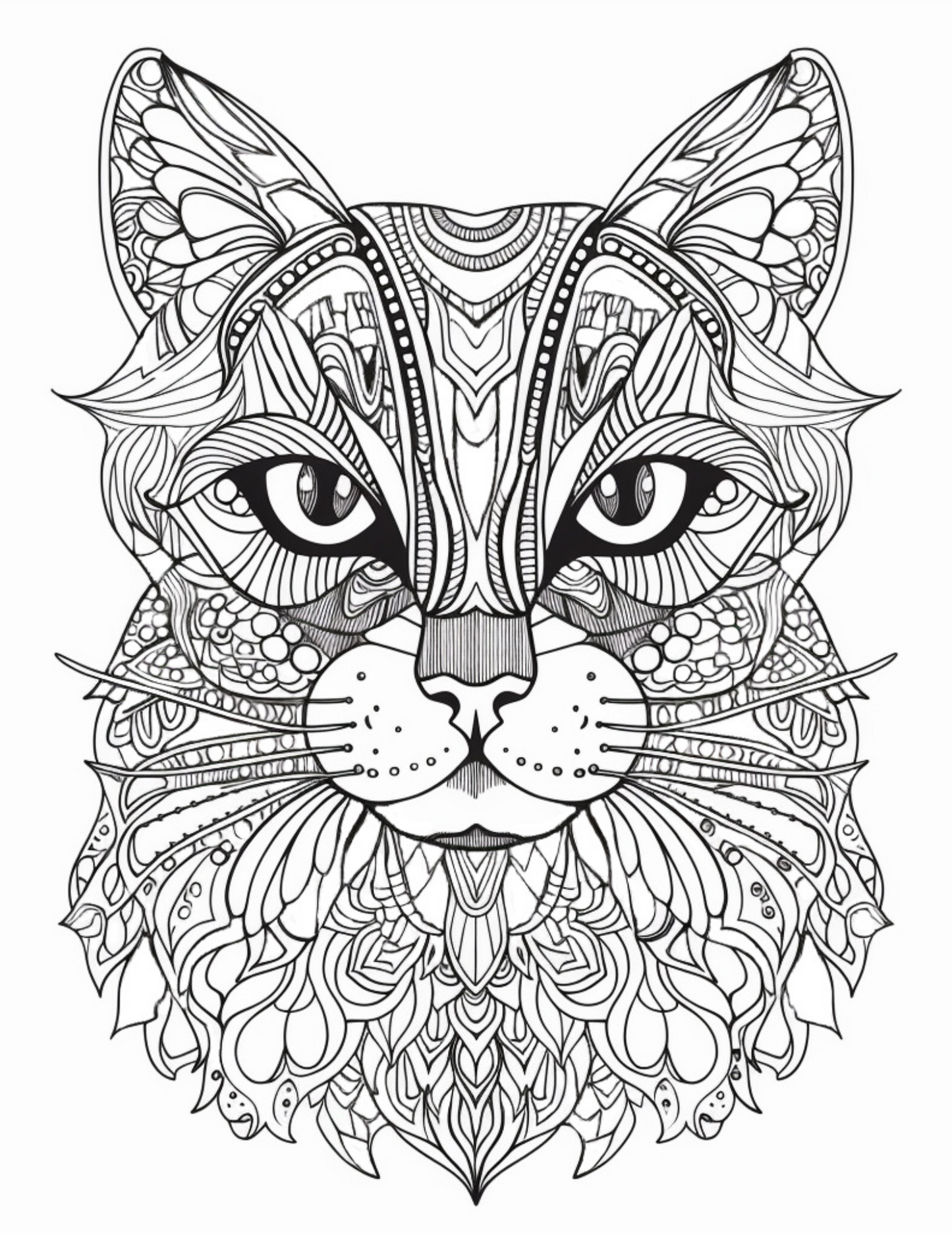 Printable (Digital) Cat Coloring Pages: WhimsyCats Coloring Collection