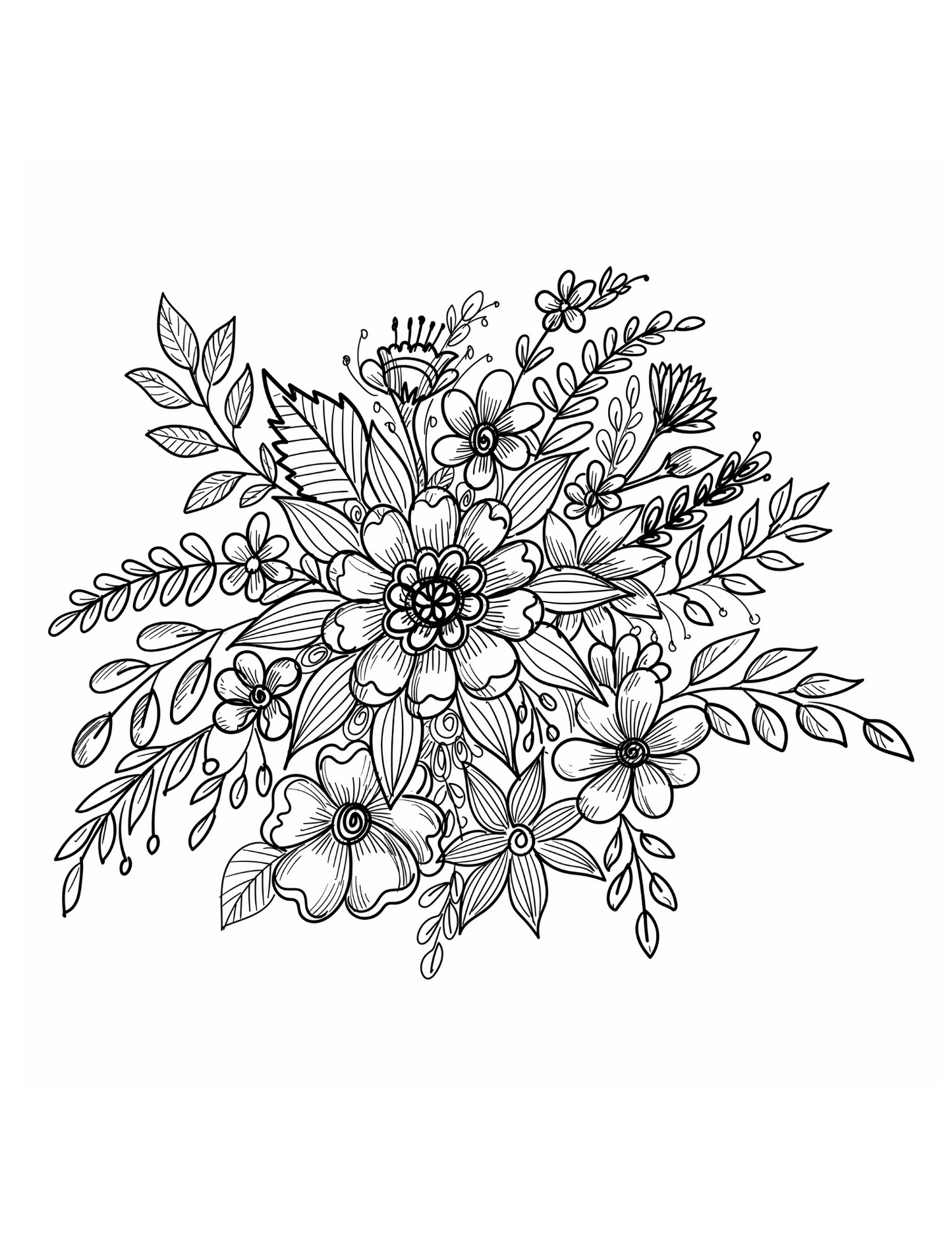 Printable (Digital) Flowers Coloring Pages: BlossomArt Coloring Collection