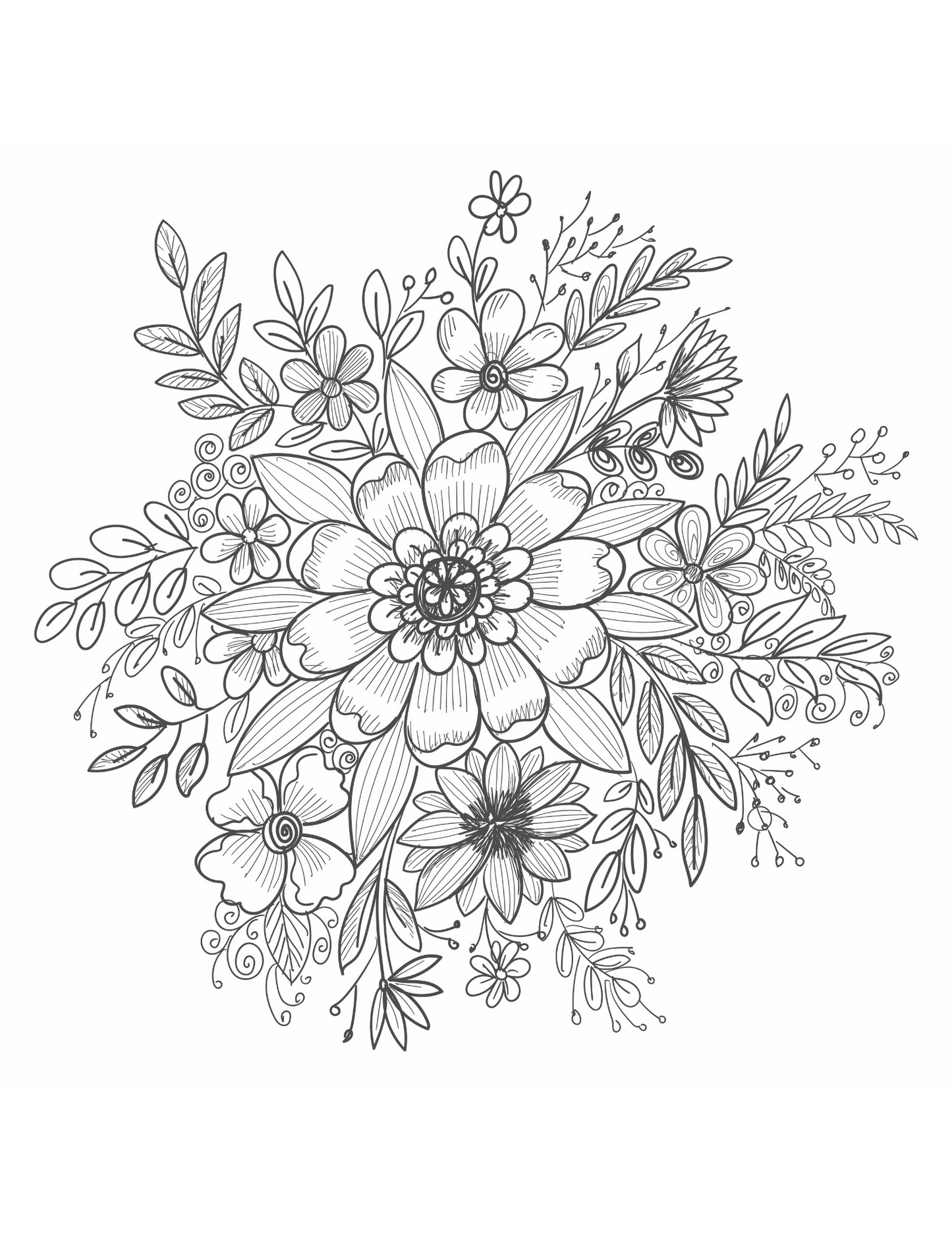 Printable (Digital) Flowers Coloring Pages: BlossomArt Coloring Collection