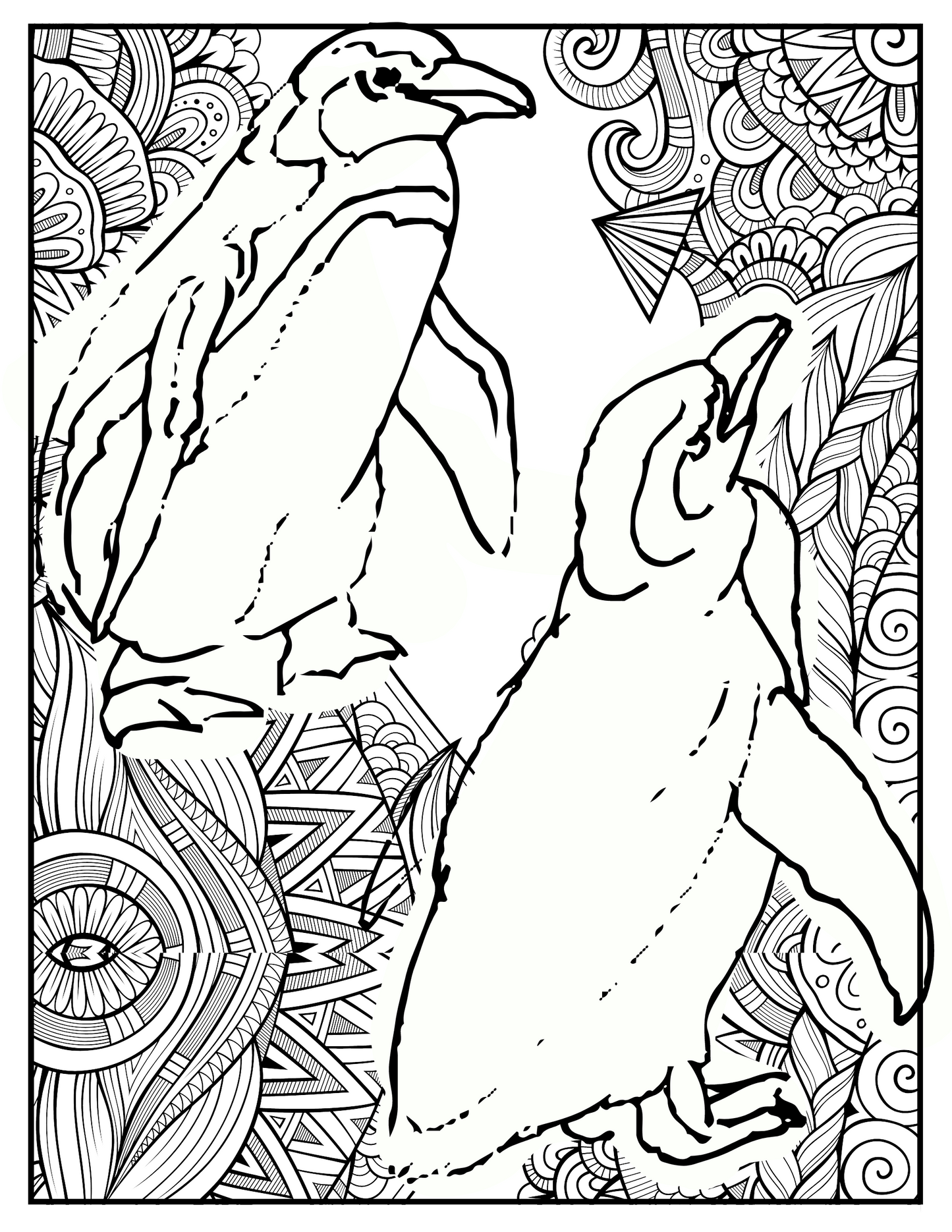 Love Penguins: A Delightful (Digital) Printable Coloring Book for All Ages