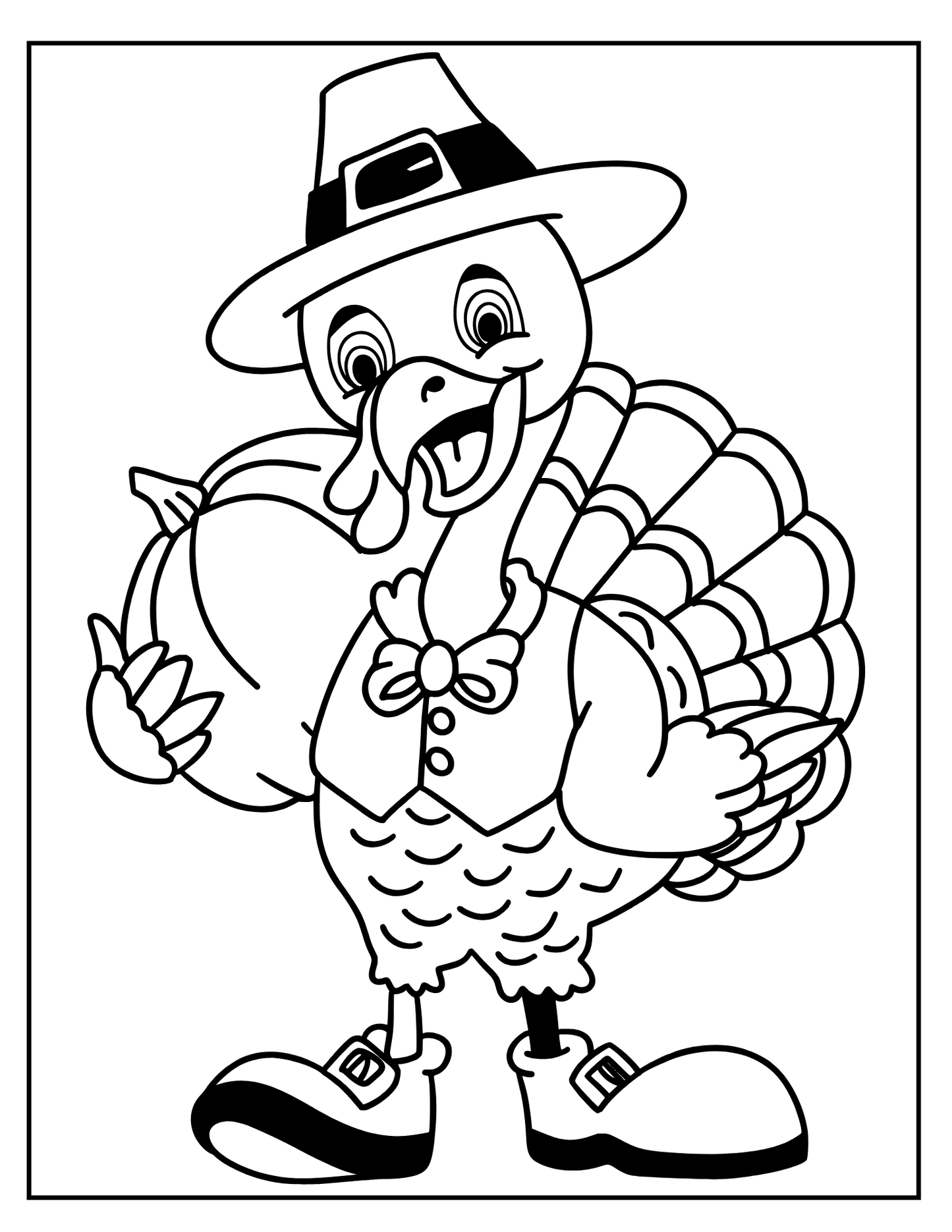 Thanksgiving Turkeys: Printable Coloring Book for Festive Fun