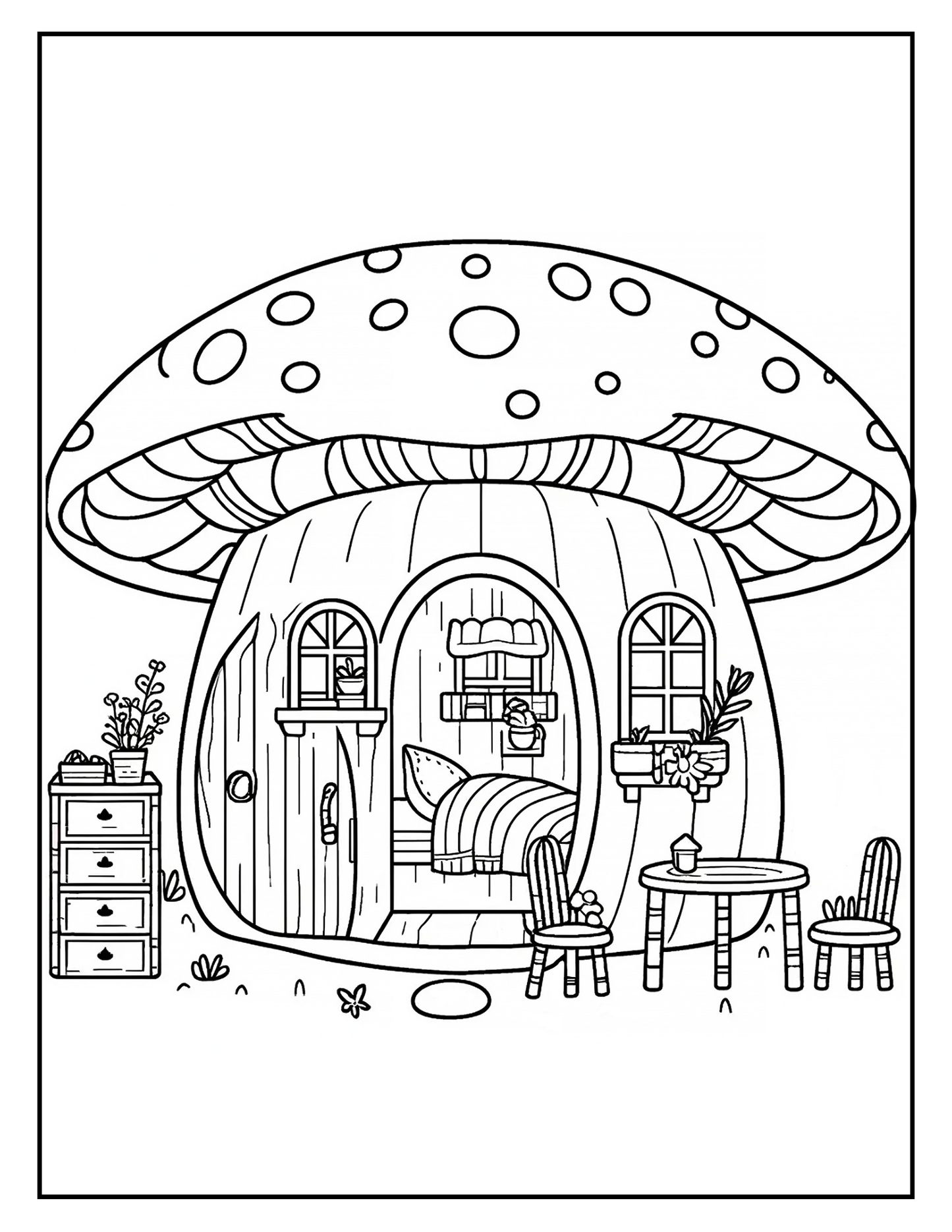 Whimsical Retreats: Cozy Animal Spaces Digital Coloring Book PDF for Adults