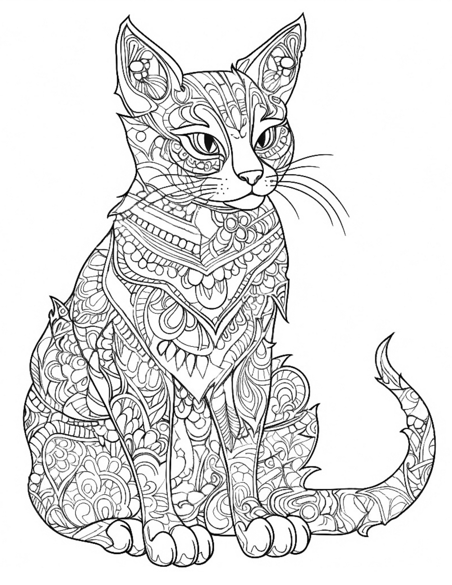 Printable (Digital) Cat Coloring Pages: WhimsyCats Coloring Collection