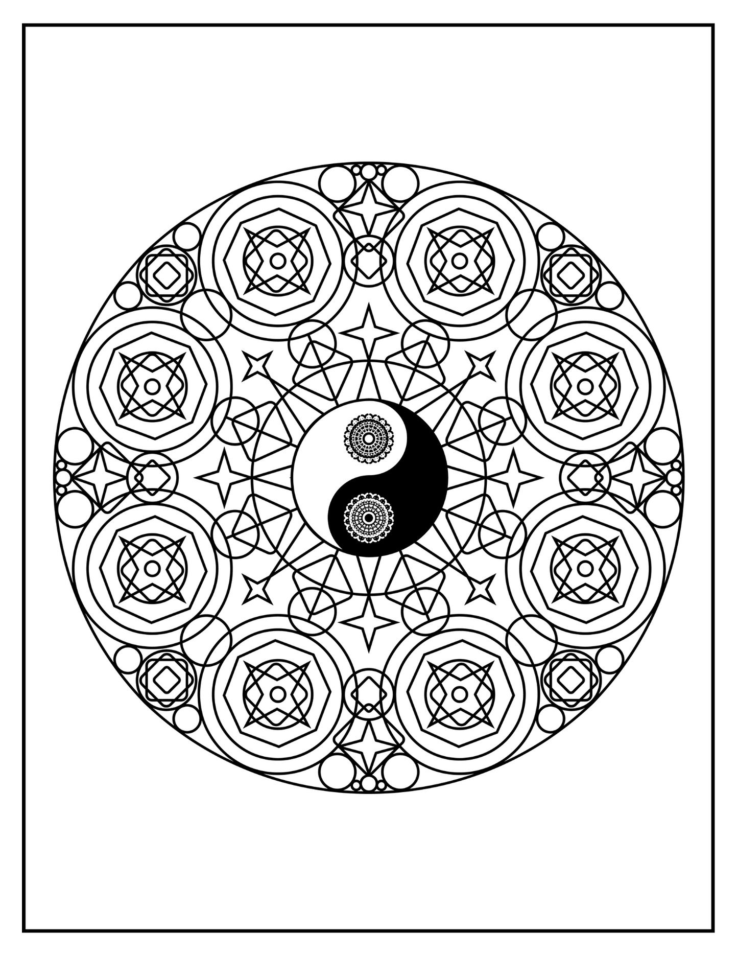 Find Your Serenity: Printable Mandala Coloring Book - Peace