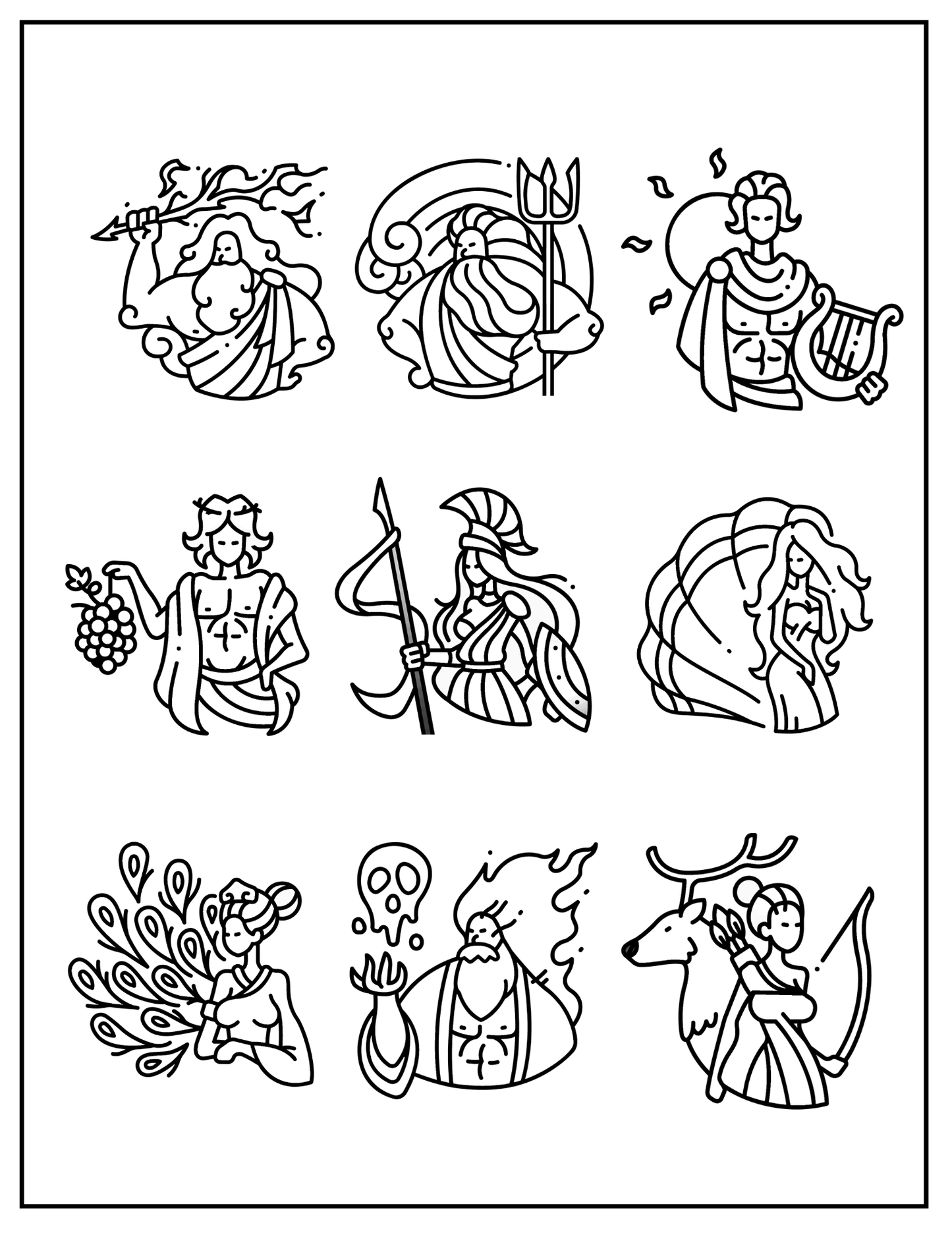 Greek gods coloring book