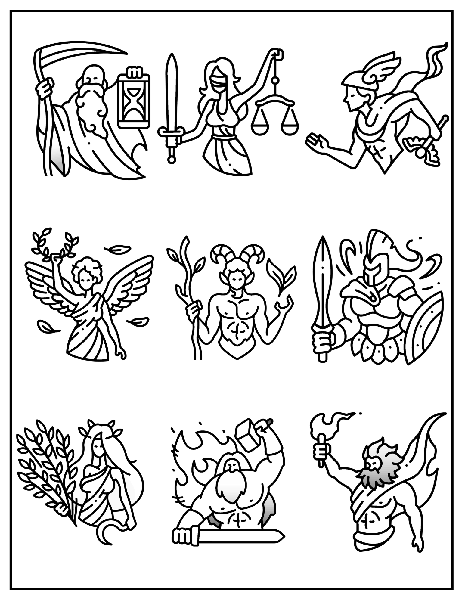 Mythical creatures coloring book