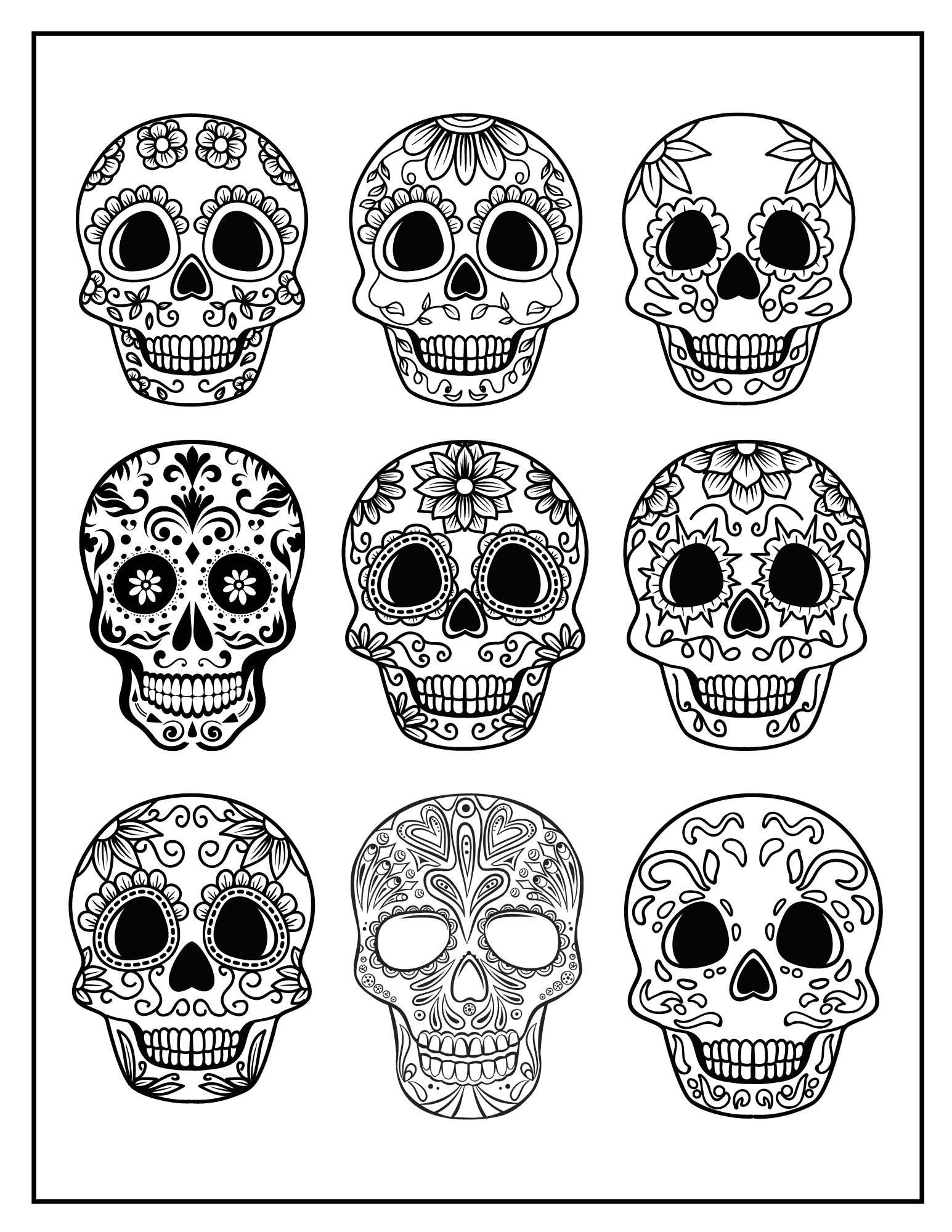Skull coloring book