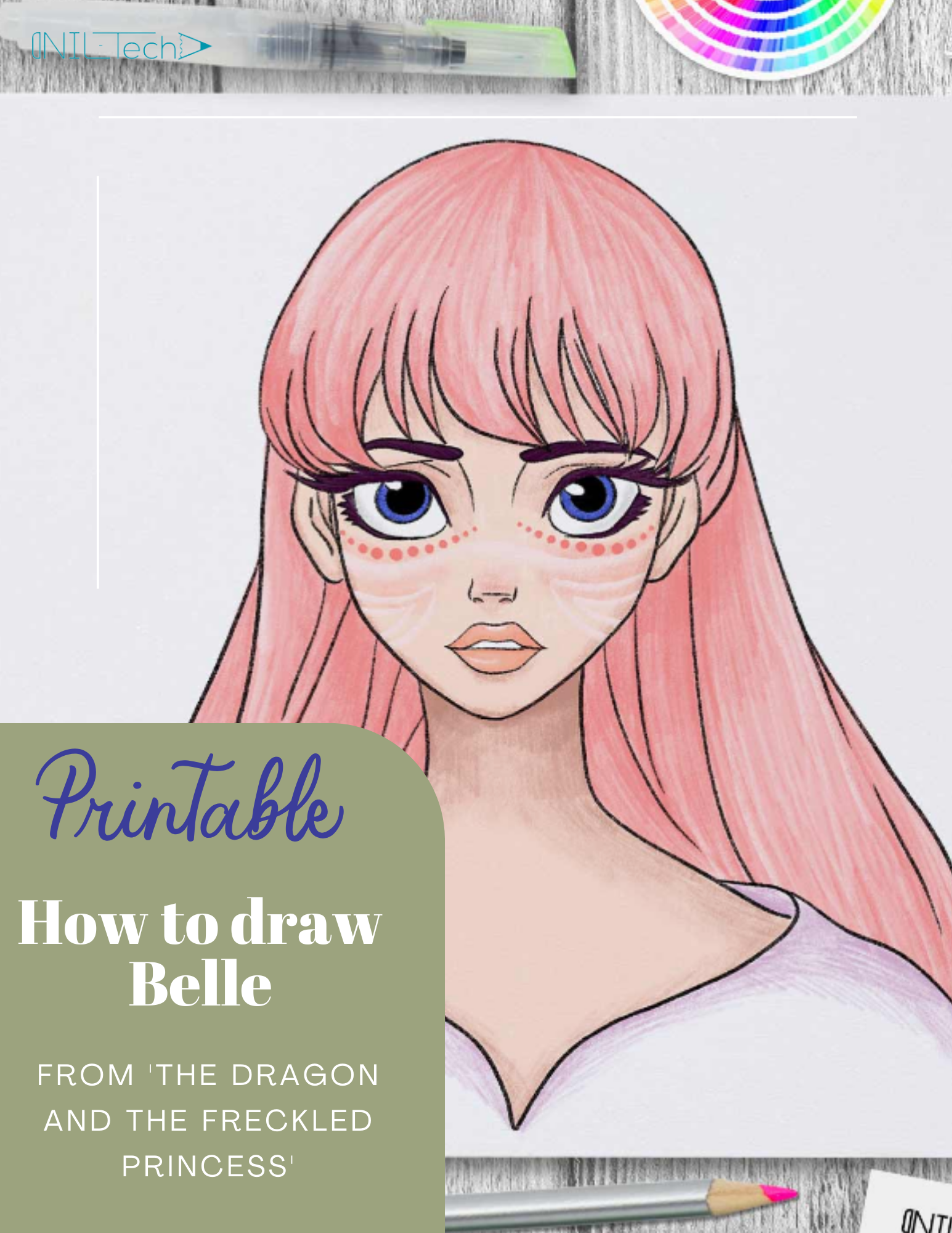 Printable Belle from 'The Dragon and the Freckled Princess': A Magical Step-by-Step Tutorial