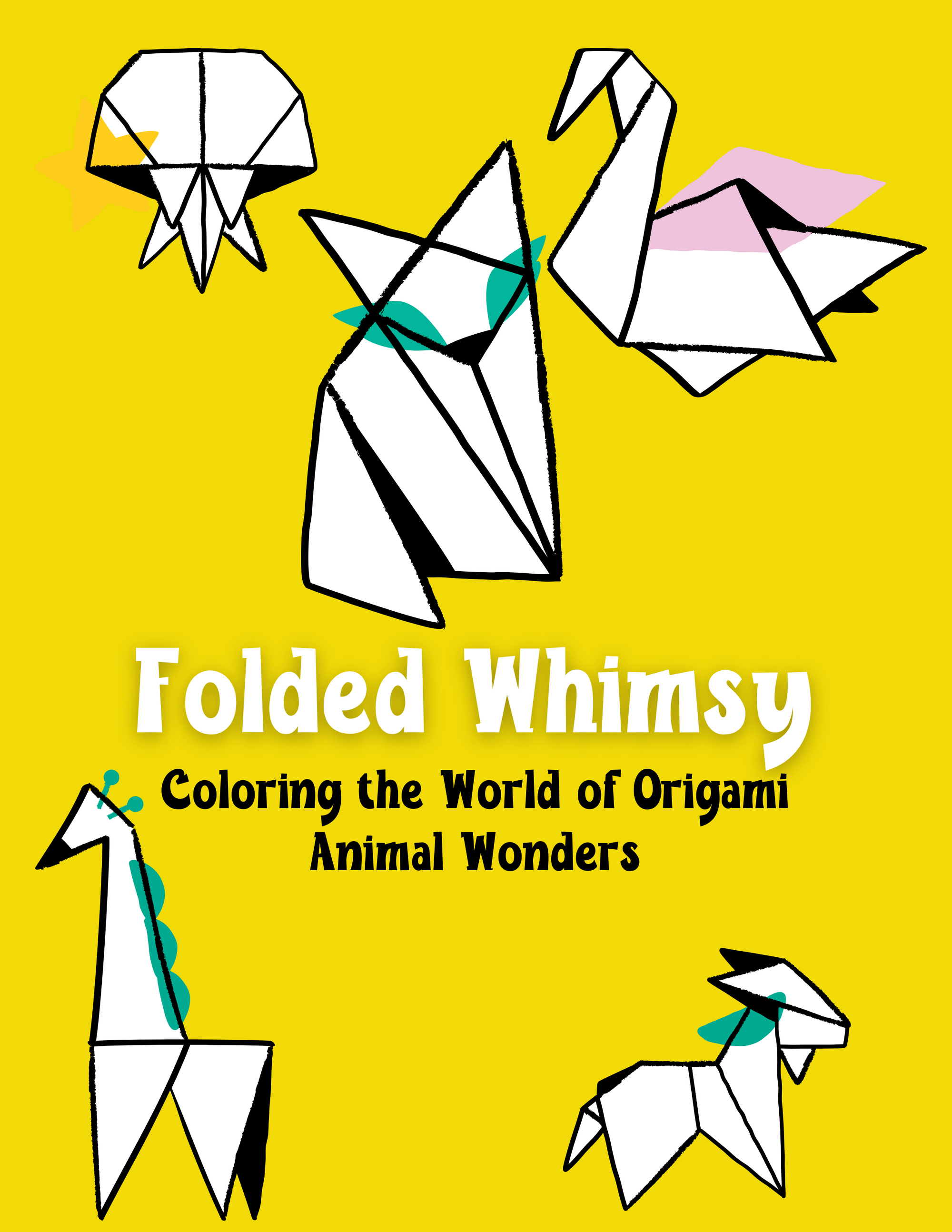 Printable (Digital) Folded Whimsy: Coloring the World of Origami Animal Wonders