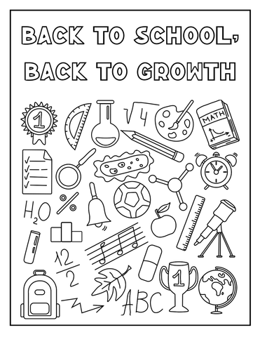 Back to School: Printable Coloring Book for Adults and All Ages PDF ...