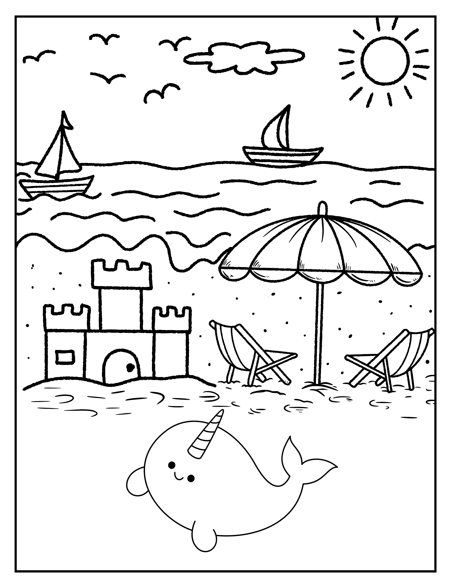 Whimsical ocean coloring book