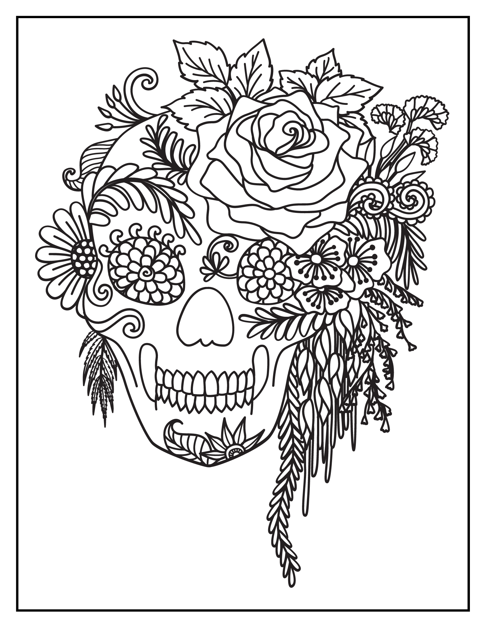 Skull art coloring