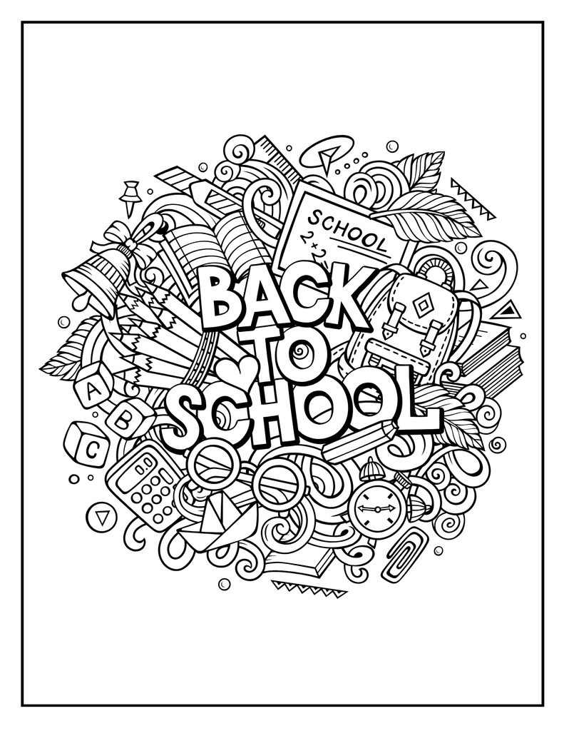 Back to School: Printable Coloring Book for Adults and All Ages PDF ...