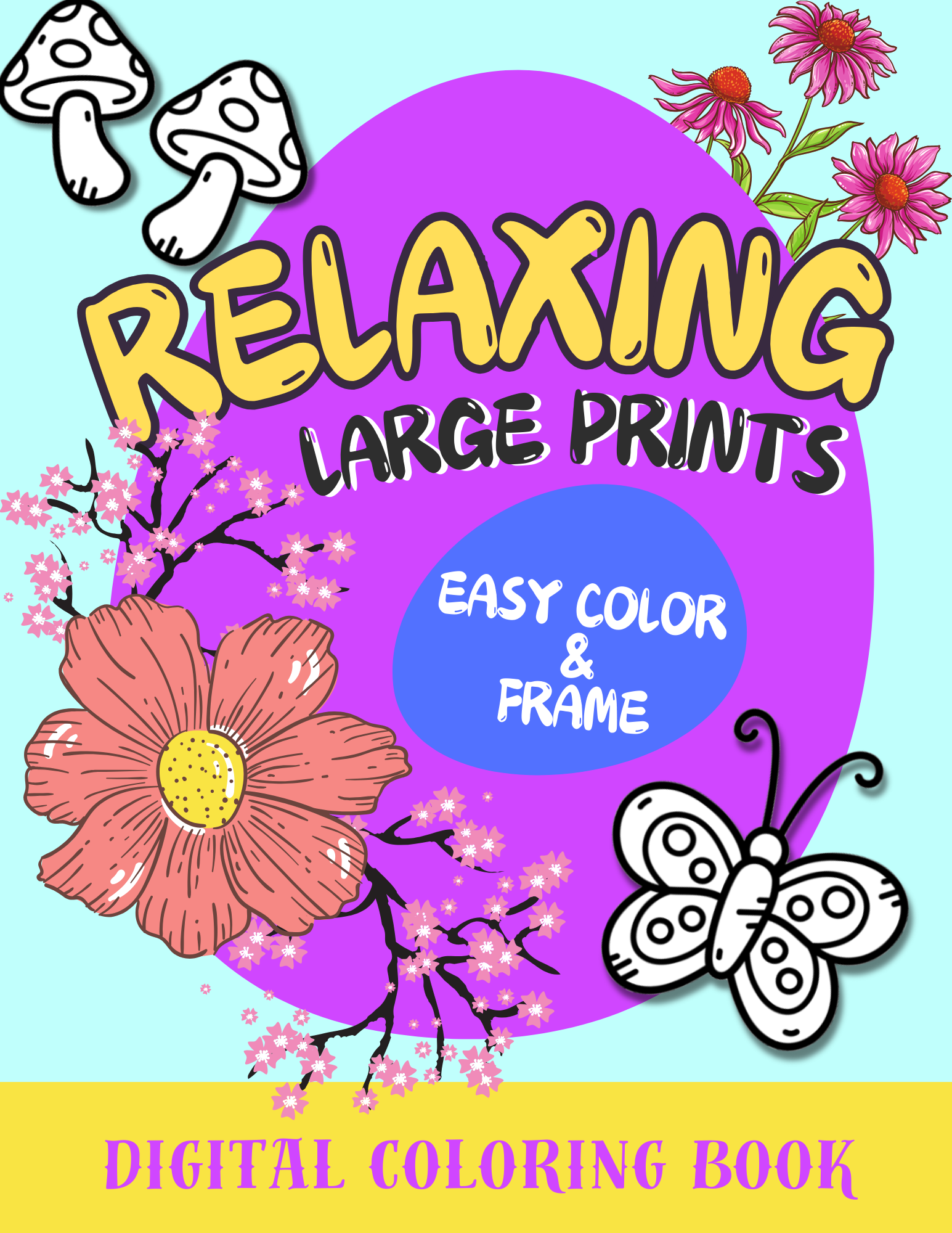 Relaxing large print coloring book