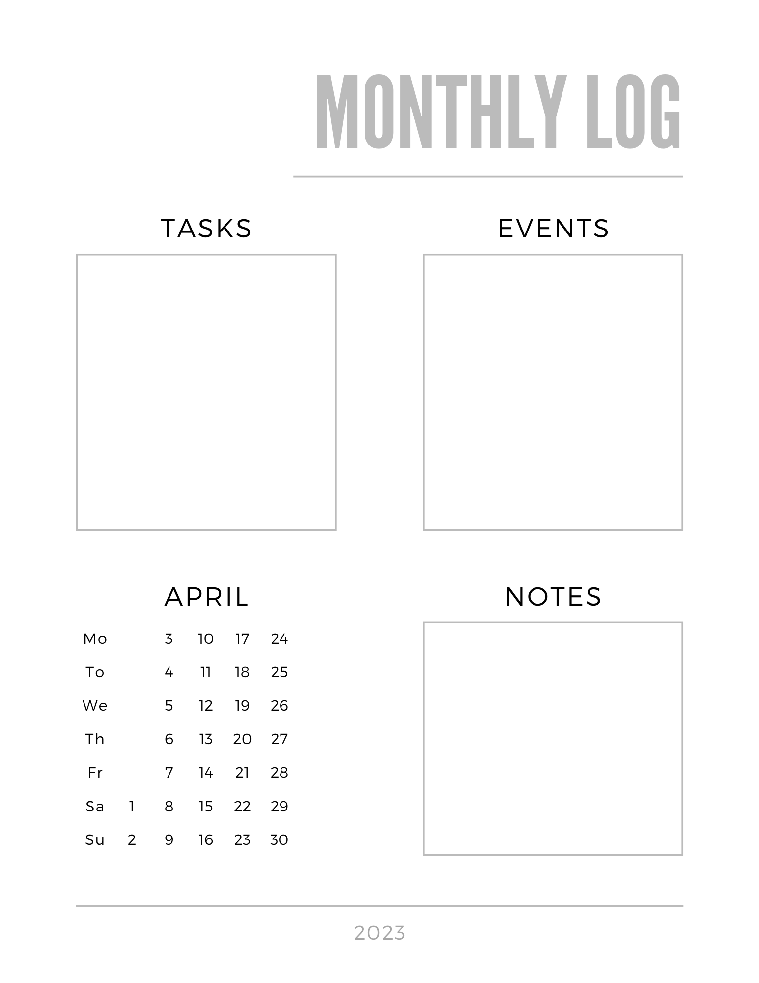 Montly Log Events