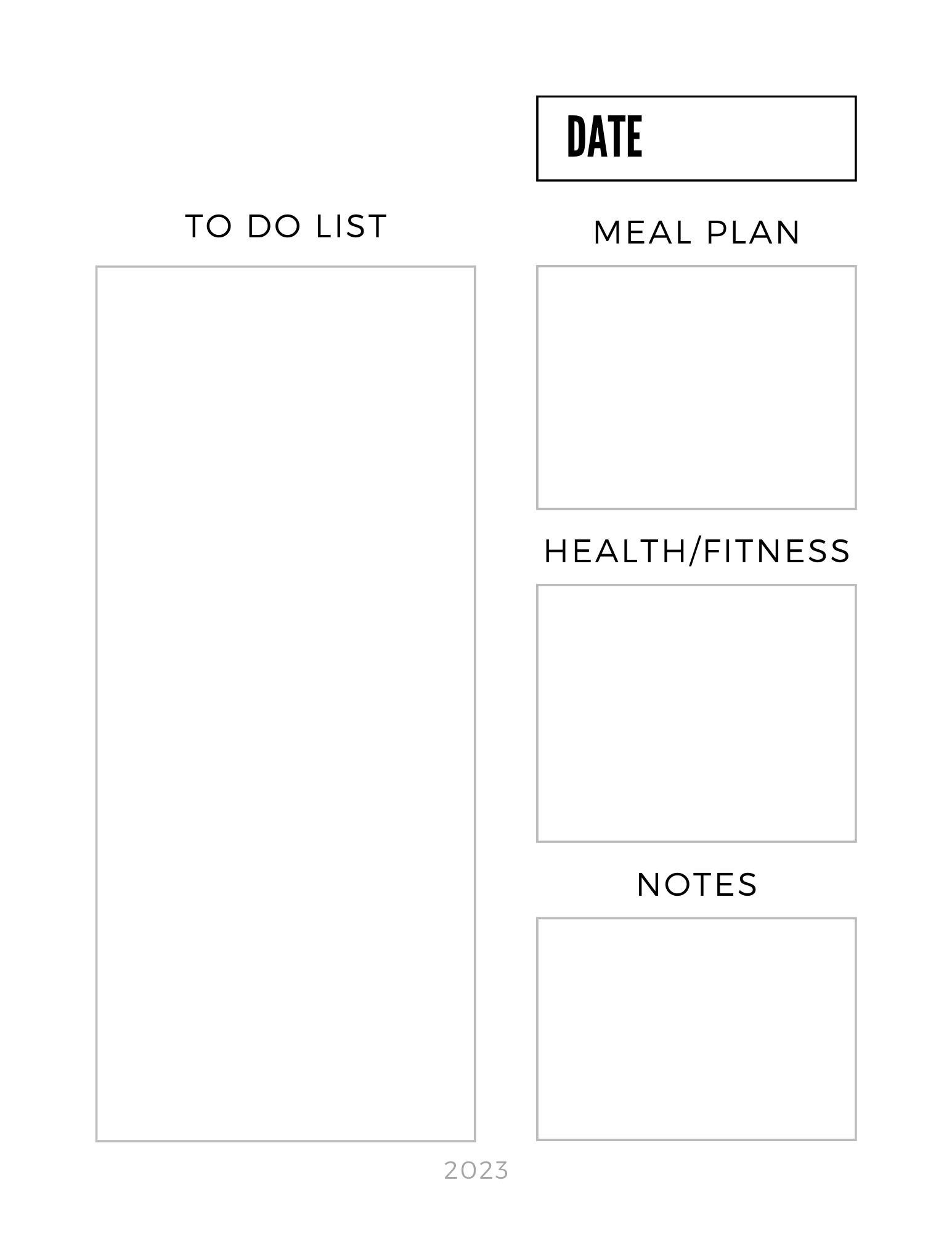 Montly Log Meal Plan