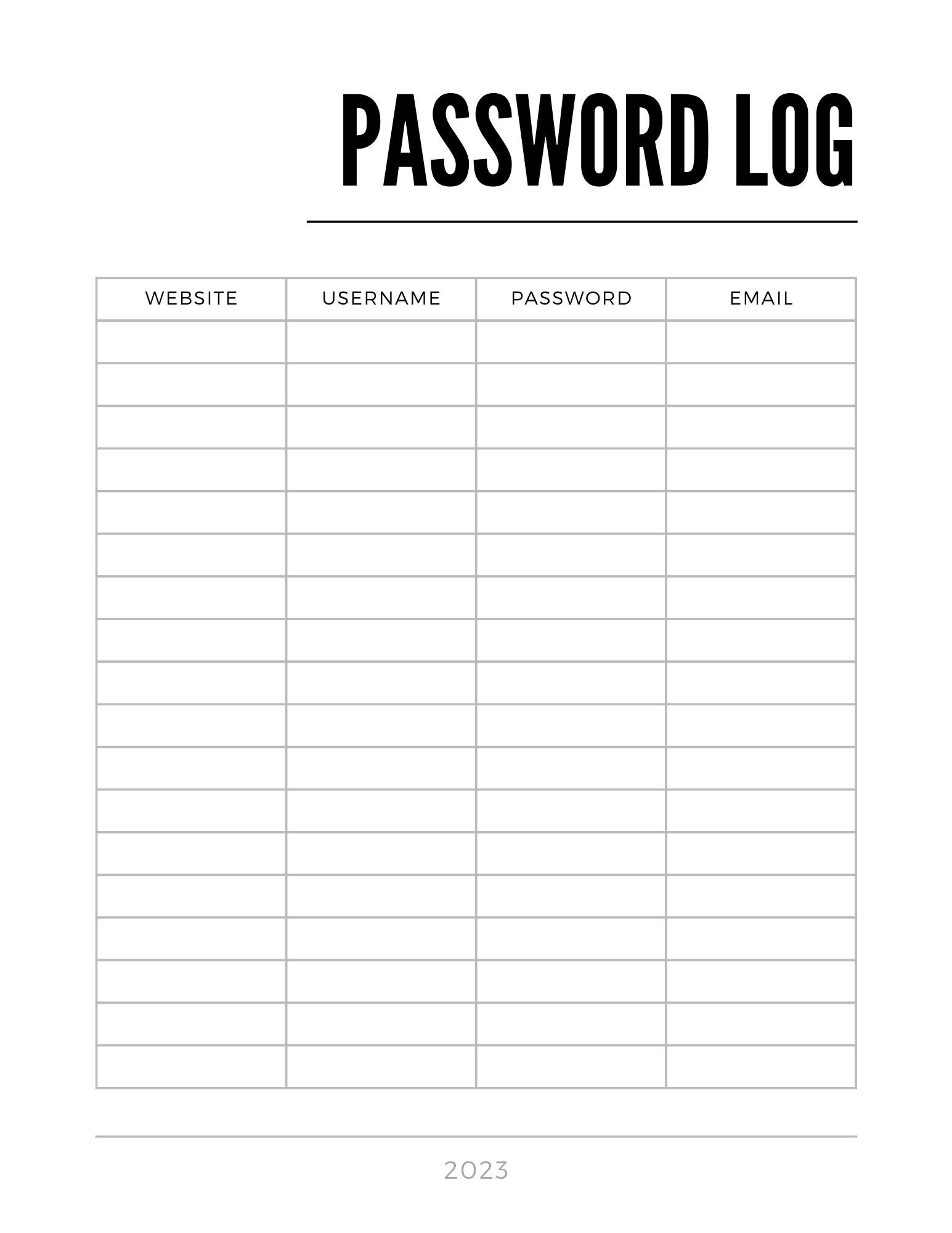 Password Log