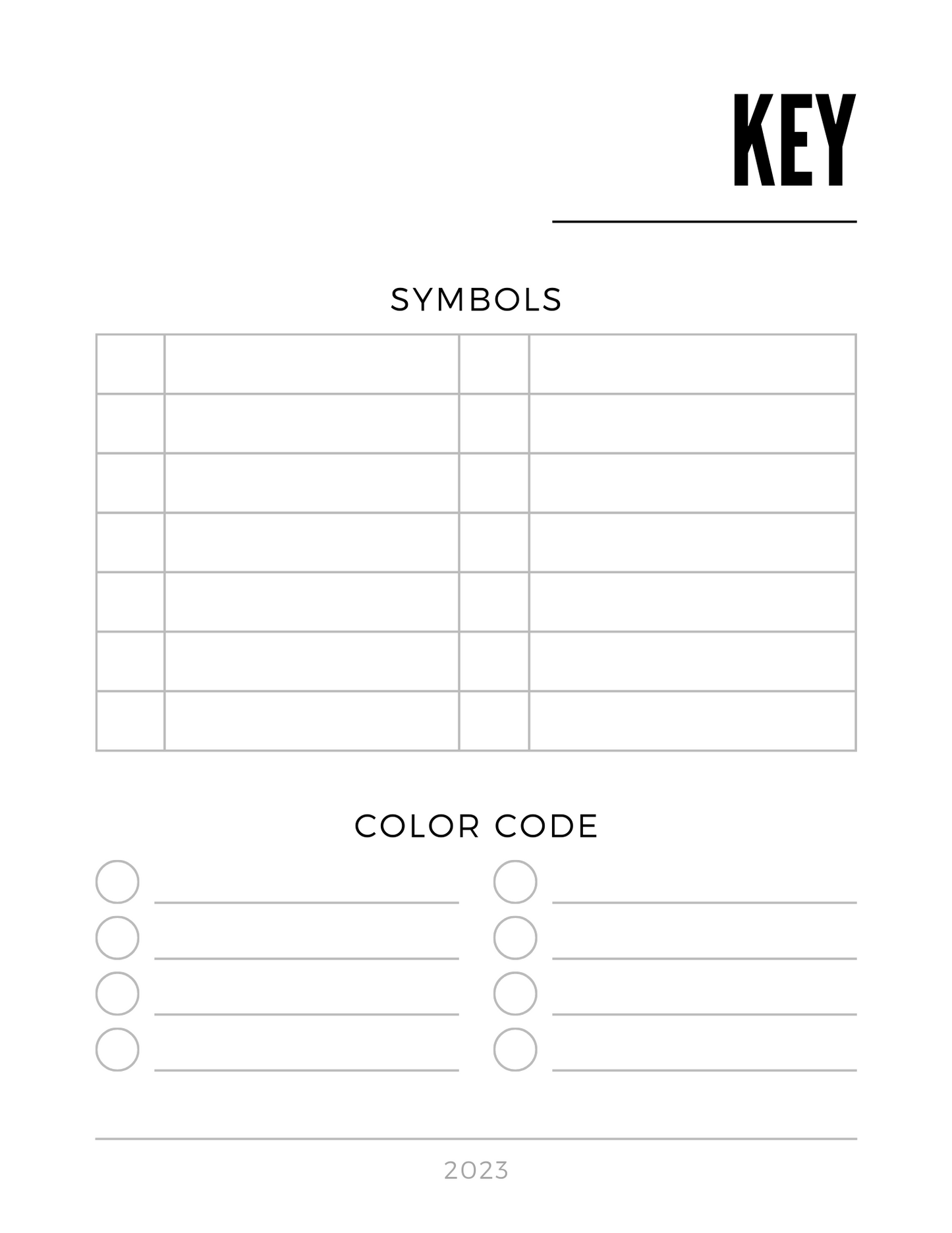 Symbols Color Code