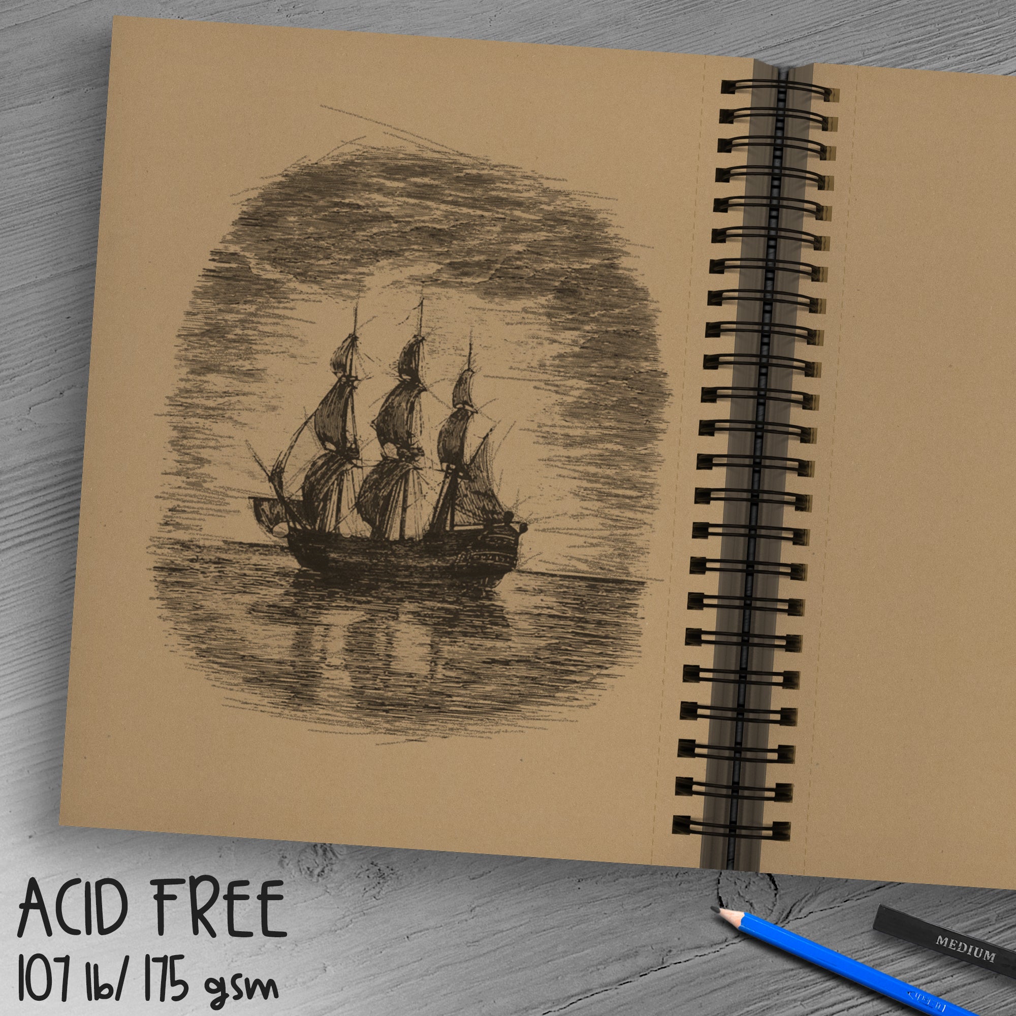 Toned Tan Sketchbook 9x12 inches - 70 Pages | Toned Tan Paper | NIL ...