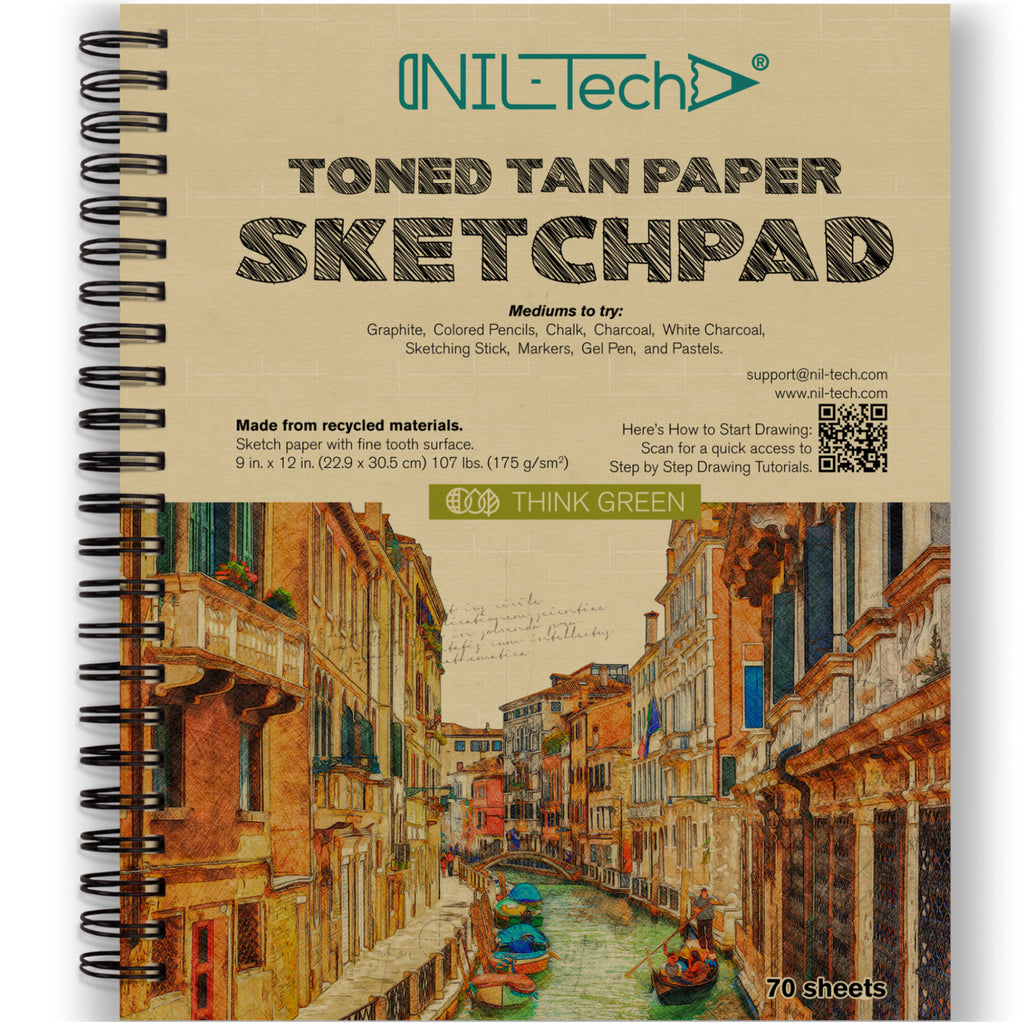 Mod La Vie Toned Sketch Pad, Tan Sketch Paper, 80 Sheets (160 Pages), Tan  Drawing Paper, Sketchbook with Toned Tan Paper, Sketchpad Tan Pages