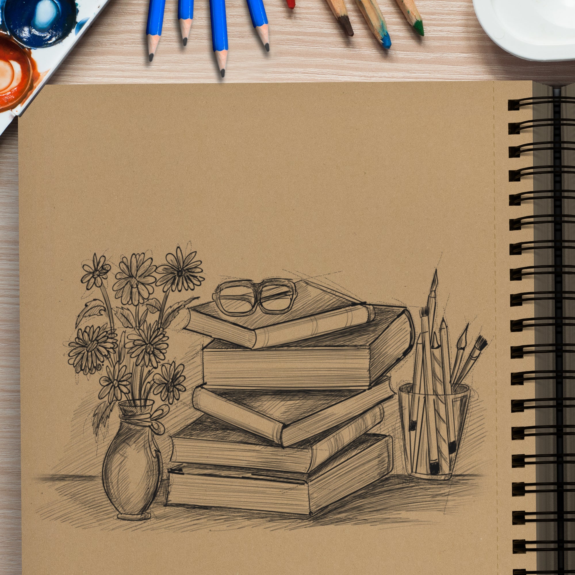 Small Toned Tan Paper Sketchbooks - 3 Pack – Sketch Wallet