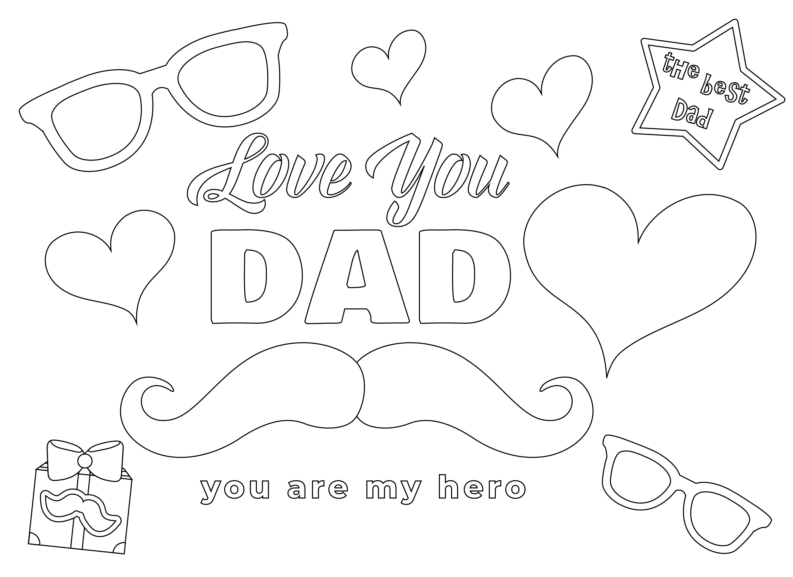i love papa coloring page