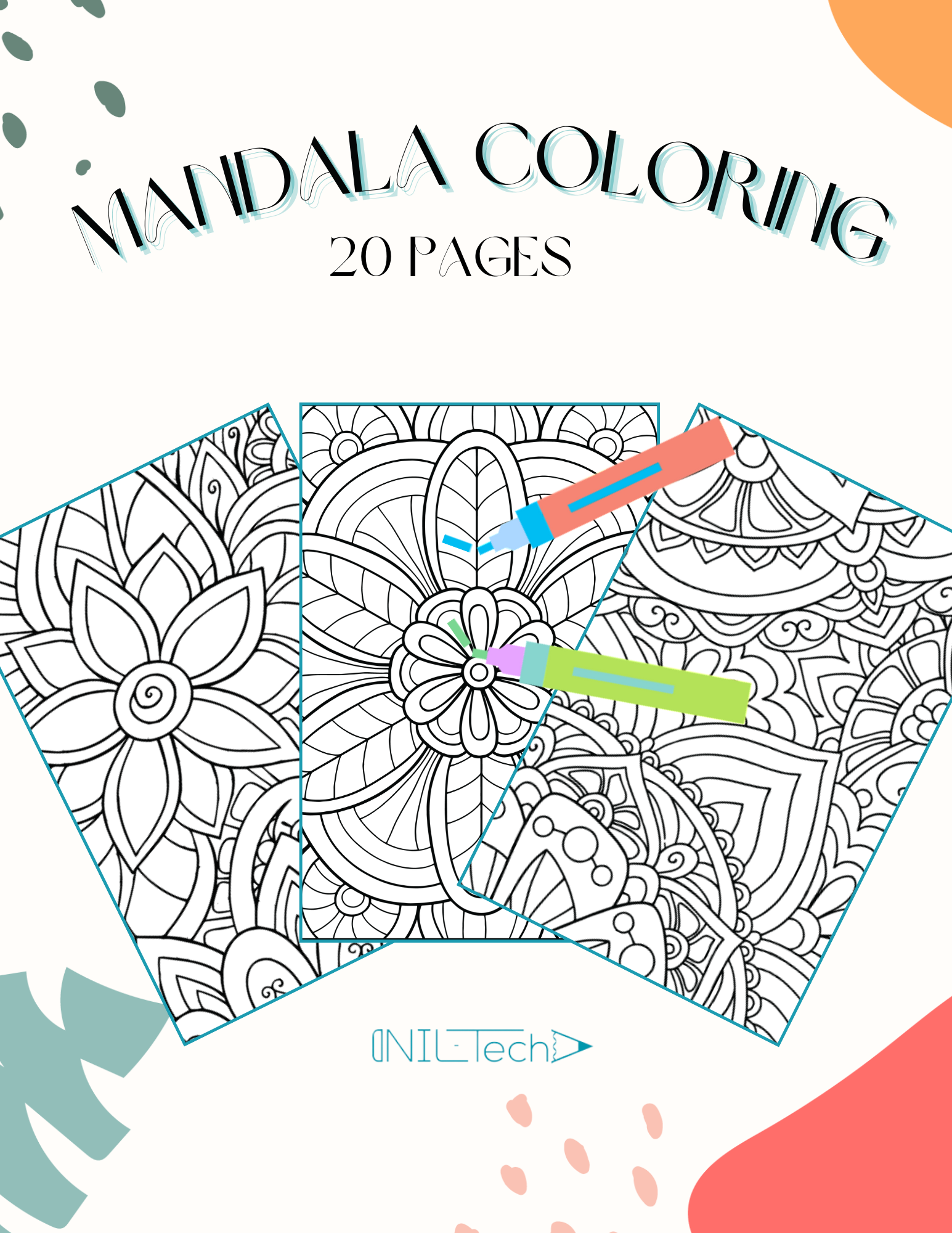 Relaxing Mandala Coloring Book Stress Relieving - Nil Tech - shop.nil-tech