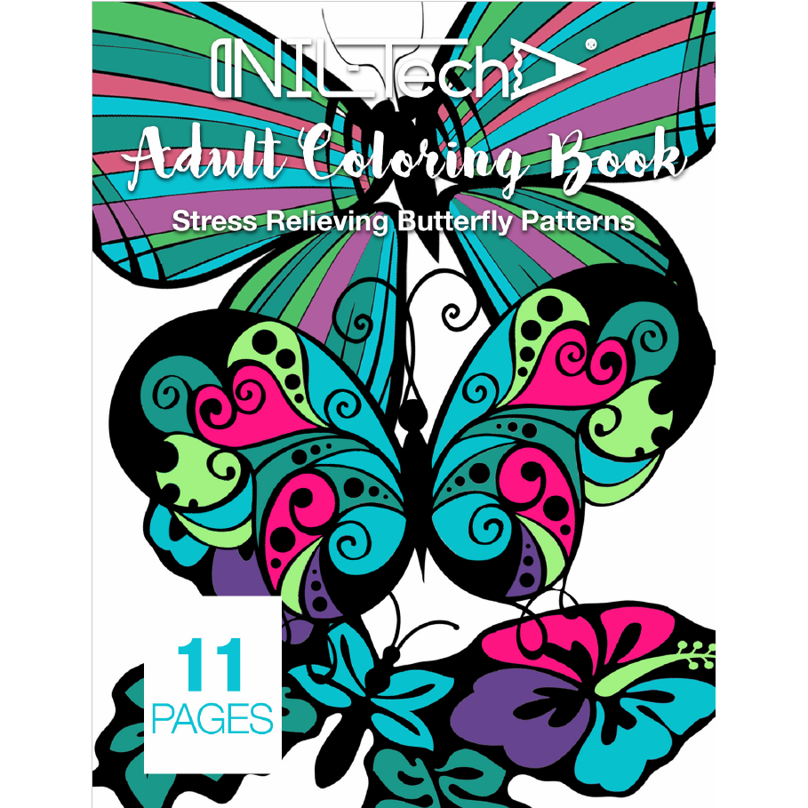 Adult Coloring book with stress relieving Butterflies patterns
