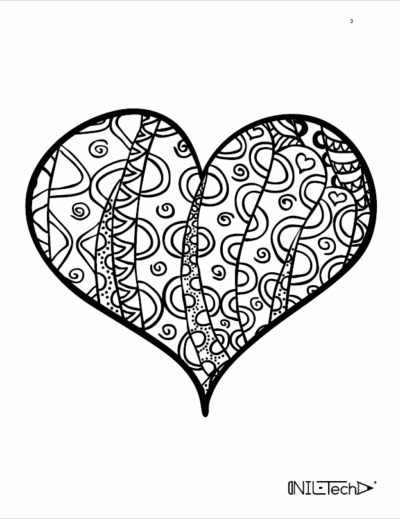 Adult Coloring book Stress relieving Heart patterns