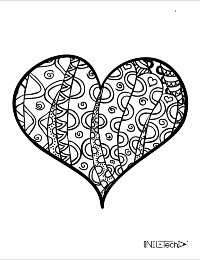 Mindfulness Heart Coloring Book For Adults: Heart with Doodle Art for  Relax 9781548023072