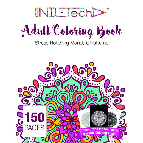  Adult Coloring book with stress relieving mandala patterns
